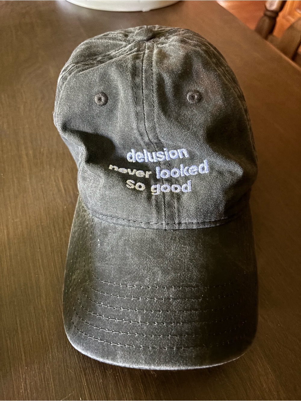 “Delusion Never Looked So Good” Gray/Black Baseball Hat
